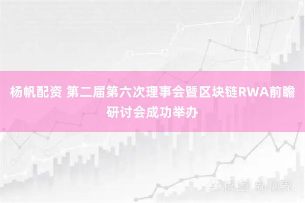 杨帆配资 第二届第六次理事会暨区块链RWA前瞻研讨会成功举办